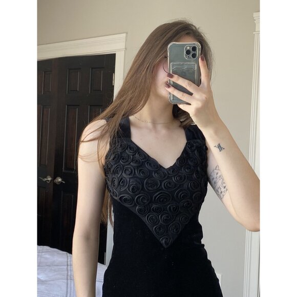 Vintage SAGAIE Paris Black Velvet Dress - Picture 6 of 9